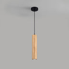 Lampada a sospensione LED cilindrica in legno di quercia minimalista moderna per soggiorno e camera da letto