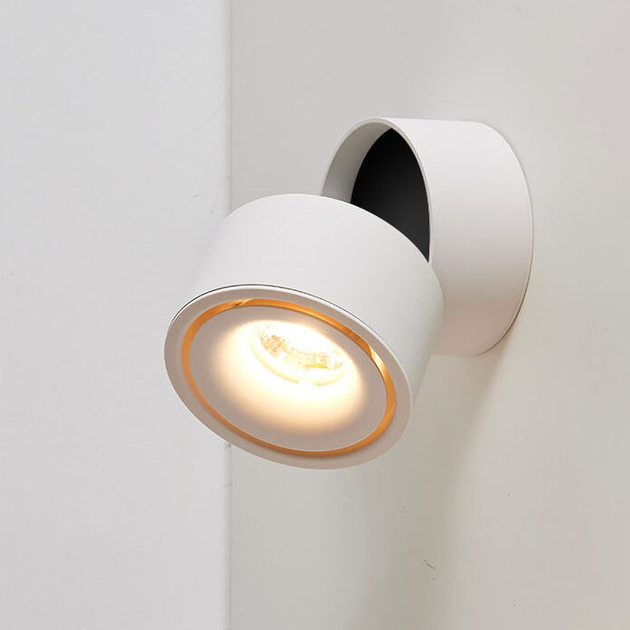 Lampada da parete LED rotonda in alluminio pieghevole e rotante minimalista moderna per soggiorno e camera da letto