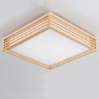 Lampada da soffitto LED quadrata in legno massello nordico stile giapponese