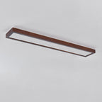 Lampada da soffitto LED rettangolare minimalista giapponese in noce
