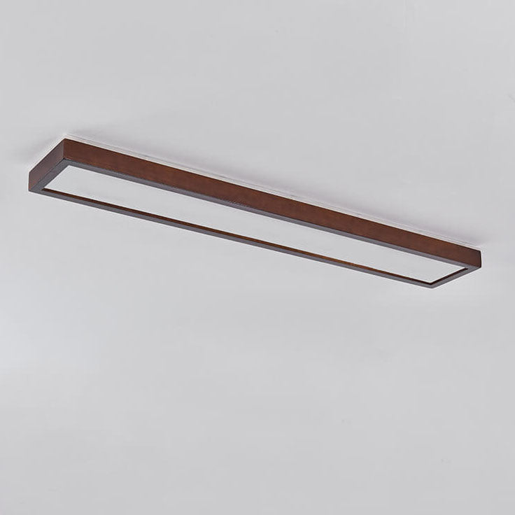 Lampada da soffitto LED rettangolare minimalista giapponese in noce