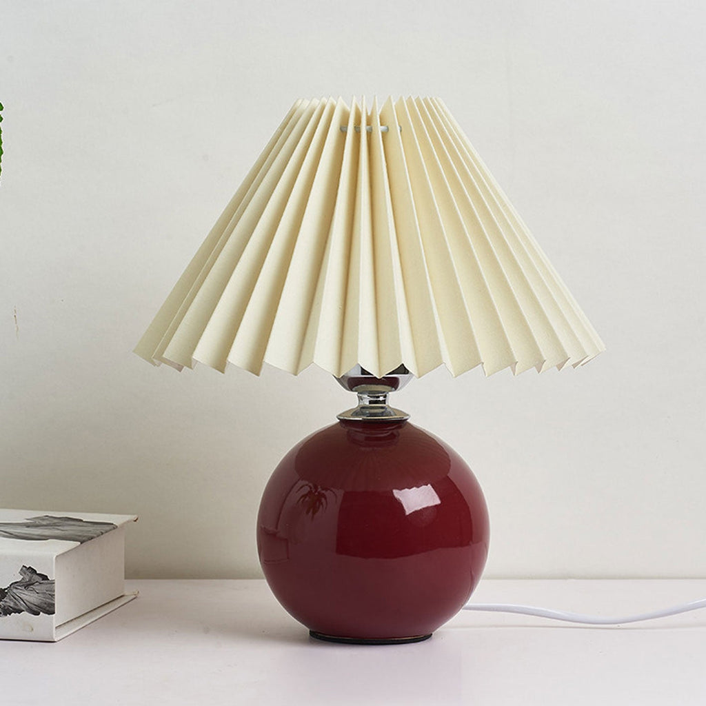 Lampada da Tavolo Ceramica Pieghettata Minimalista Nordica a 1 Luce