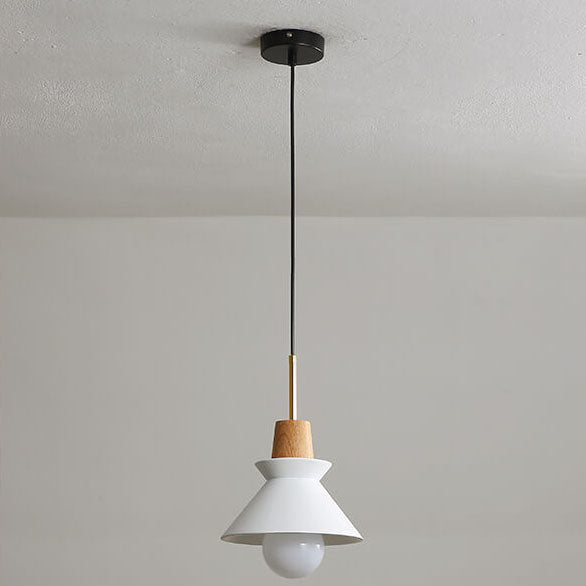 Lampada a Sospensione Minimalista Nordica in Legno e Cemento con 1 Luce
