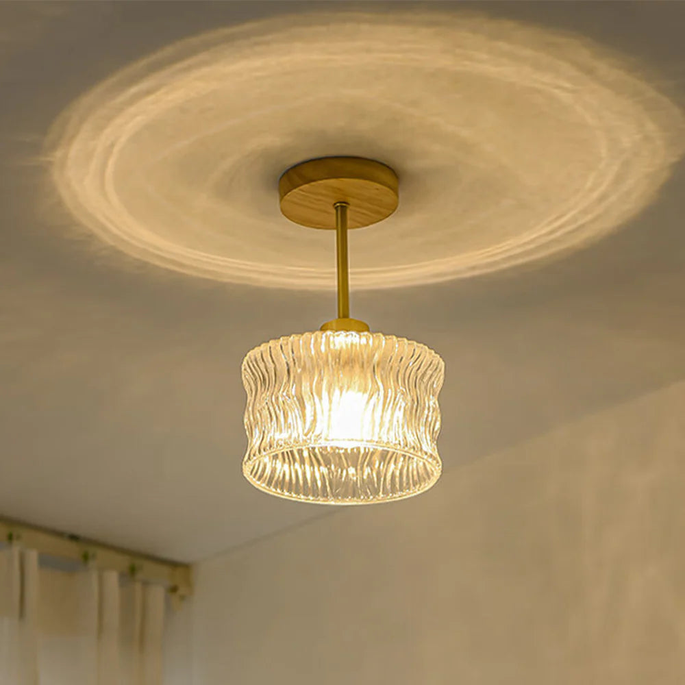Lampada da soffitto in vetro a petalo elegante