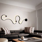 Lampada da Parete Curva LED Moderna in Alluminio a Forma di Serpente con 1 Luce