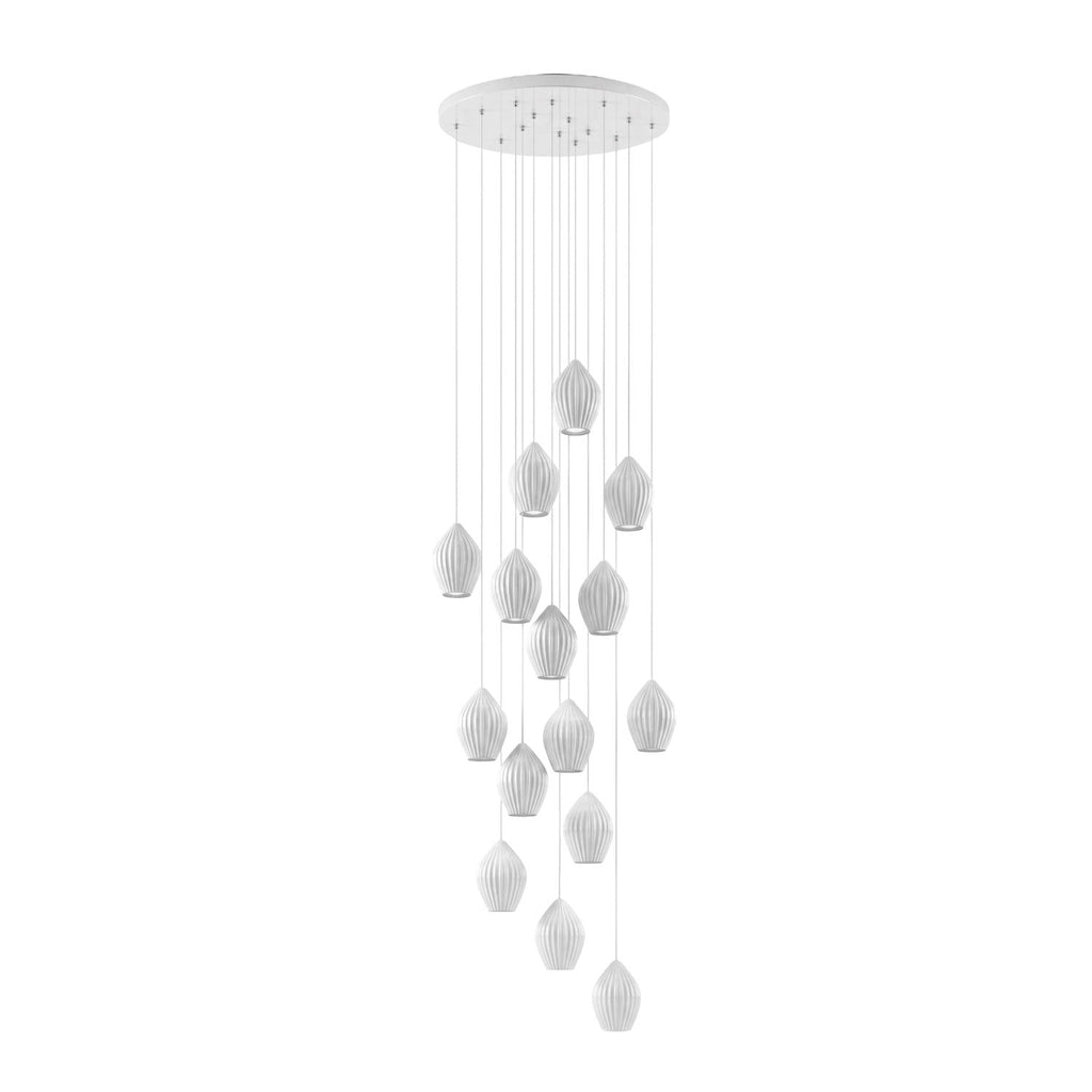 Lampada a sospensione in ceramica con righe