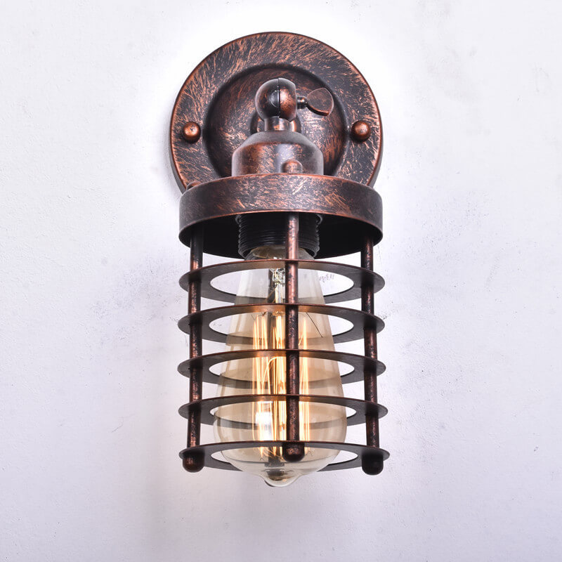 Applique da Parete in Ferro Battuto Industriale Retro del Nord con 1 Luce