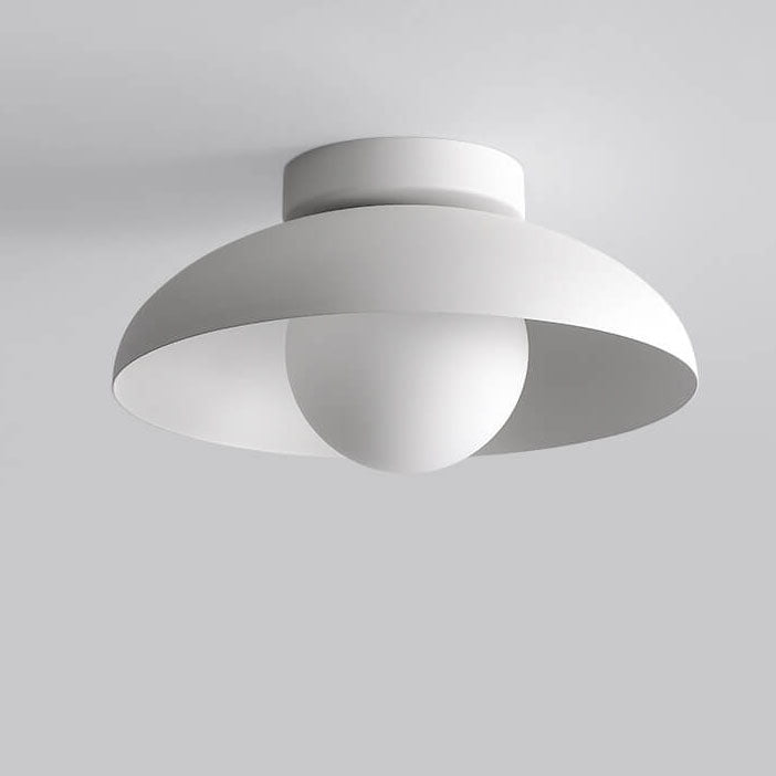 Moderna luce semi-incassata in ferro e vetro Wabi-sabi nordico a 1 luce per soggiorno
