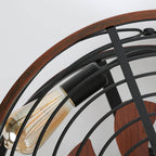 Moderno Nordic Industrial Lampada a Soffitto con Ventilatore Invisibile in Ferro Battuto a Cilindro con 4 Luci per Soggiorno
