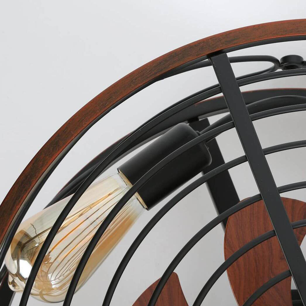Moderno Nordic Industrial Lampada a Soffitto con Ventilatore Invisibile in Ferro Battuto a Cilindro con 4 Luci per Soggiorno