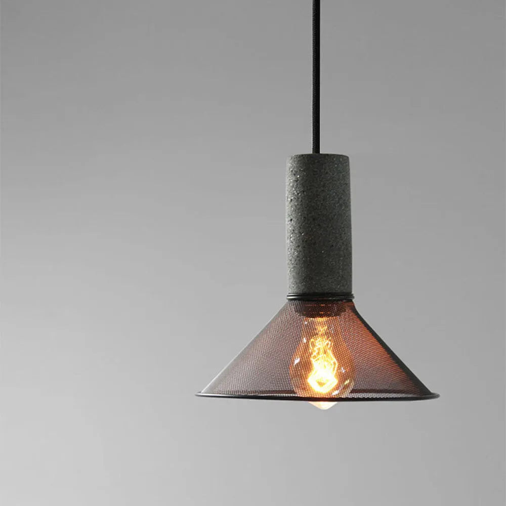 Xenith Lampada a Sospensione Industriale Cilindrica, Cemento/Metallo