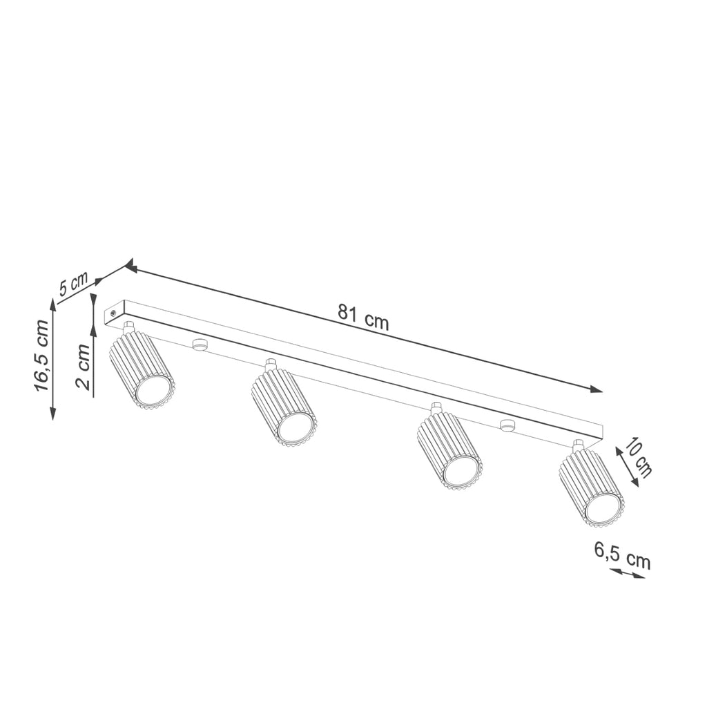 Lampada da soffitto KARBON 4L beige