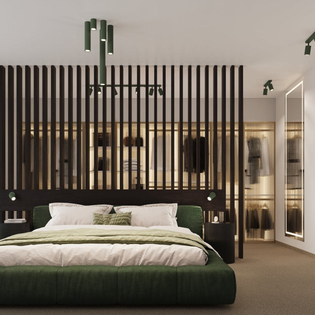 Lampada a soffitto KARBON 10 verde oliva