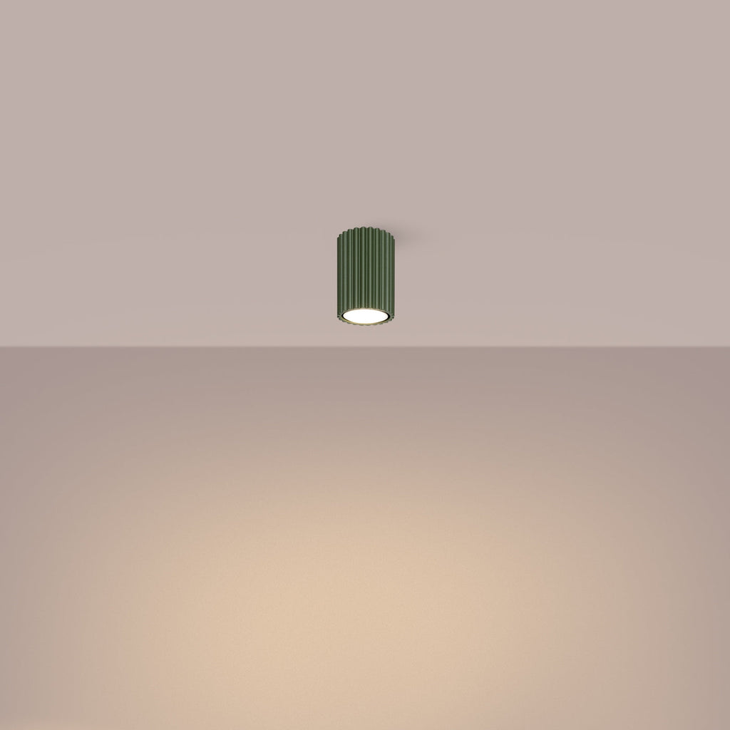 Lampada a soffitto KARBON 10 verde oliva
