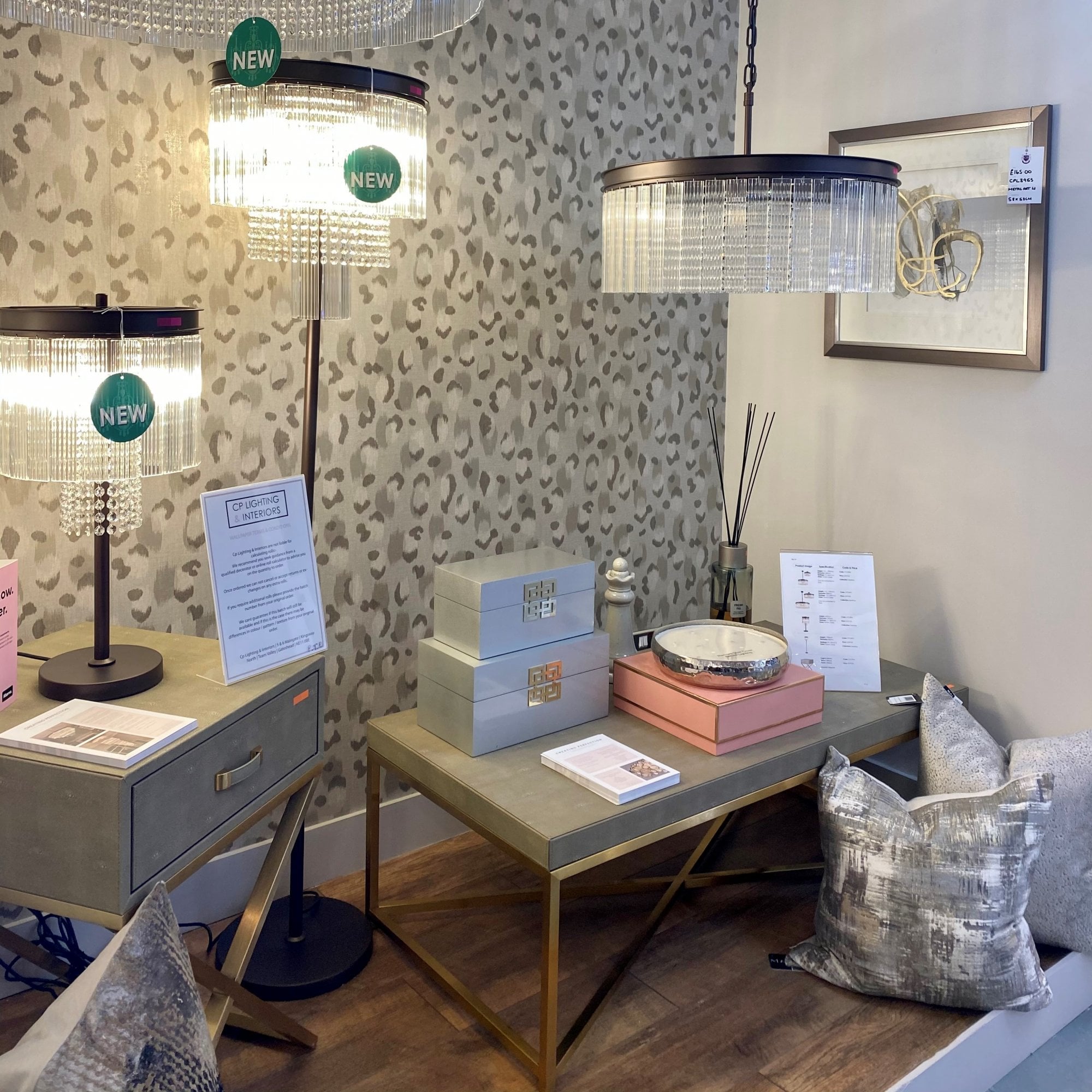 Tavolino Lampada in Faux Shagreen Sage