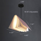 Lampada a sospensione in metallo PVC con paralume a forma di libro Flying Book 1-Light
