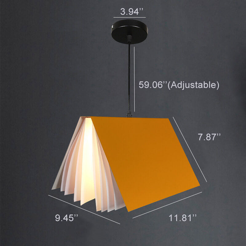 Lampada a sospensione in metallo PVC con paralume a forma di libro Flying Book 1-Light