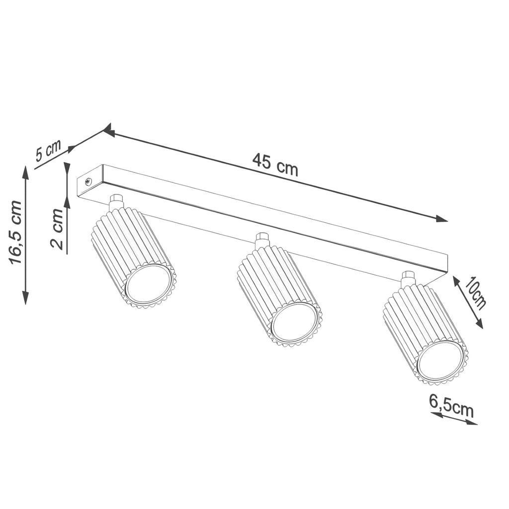 Lampada a soffitto KARBON 3L rosso ocra