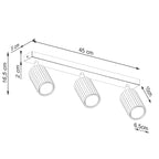 Lampada a soffitto KARBON 3L rosso ocra
