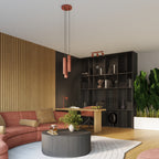 Lampada a soffitto KARBON 3L rosso ocra