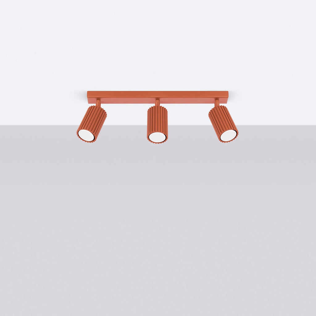 Lampada a soffitto KARBON 3L rosso ocra