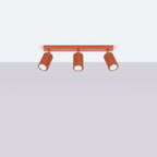 Lampada a soffitto KARBON 3L rosso ocra