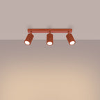 Lampada a soffitto KARBON 3L rosso ocra