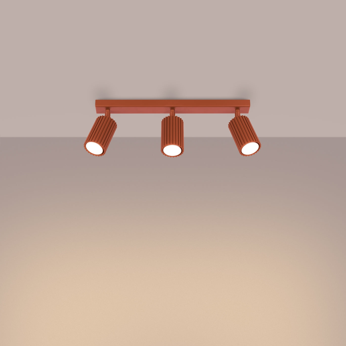 Lampada a soffitto KARBON 3L rosso ocra