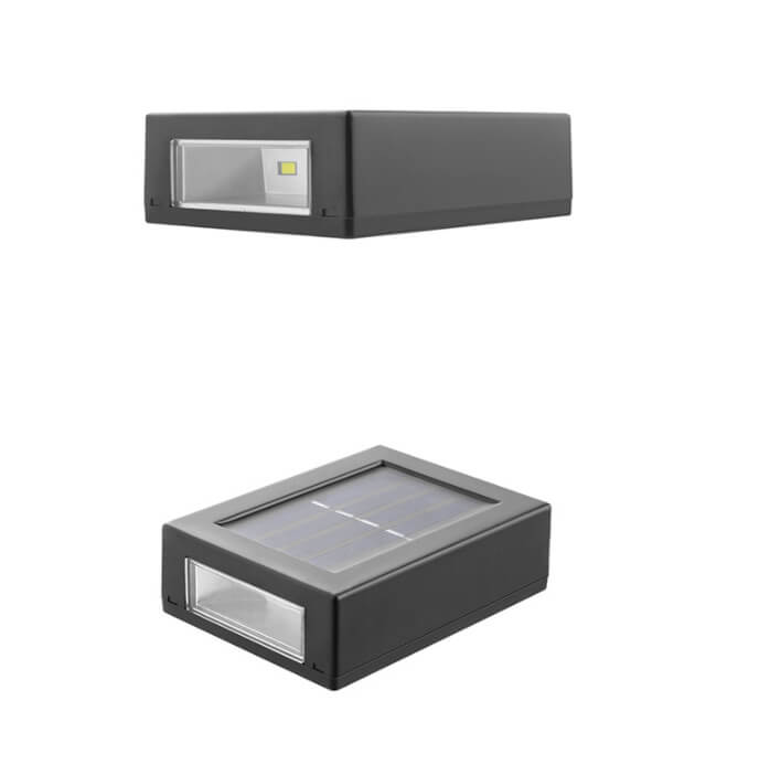 Lampada da Parete da Giardino LED Impermeabile Solare a Forma Quadrata