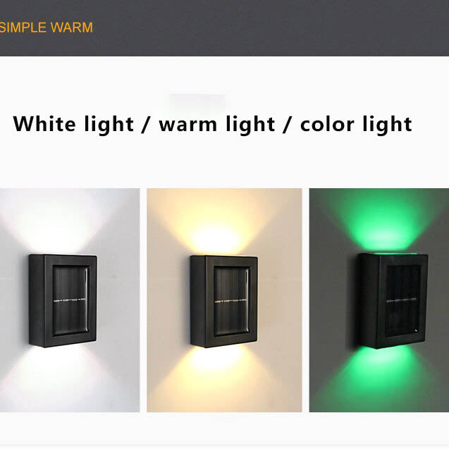 Lampada da Parete da Giardino LED Impermeabile Solare a Forma Quadrata