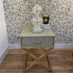 Tavolino Lampada in Faux Shagreen Sage