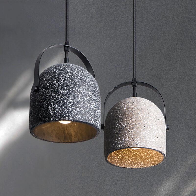 Lampada a Sospensione Cilindrica in Cemento Creativo Nordic con 1 Luce