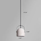 Lampada a Sospensione Cilindrica in Cemento Creativo Nordic con 1 Luce