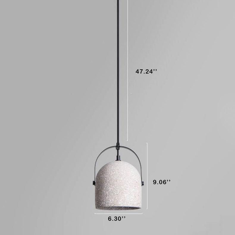 Lampada a Sospensione Cilindrica in Cemento Creativo Nordic con 1 Luce