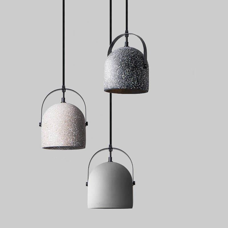 Lampada a Sospensione Cilindrica in Cemento Creativo Nordic con 1 Luce