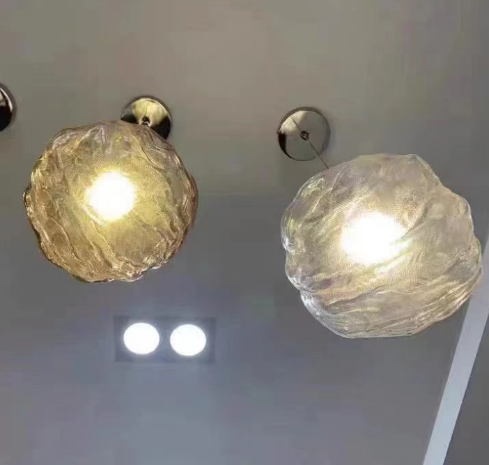 Lampada a sospensione a forma di nuvola minimalista moderna in vetro con 1 luce per soggiorno