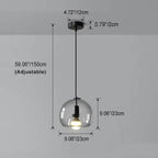 Lampada a Sospensione Minimalista in Vetro Soffiato Grigio Fumo con 1 Luce