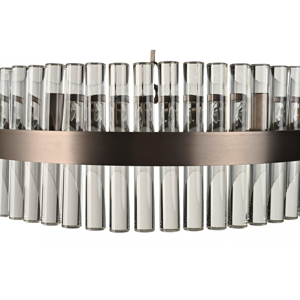Lampadario in Tubo di Lucite Bronzo Londra