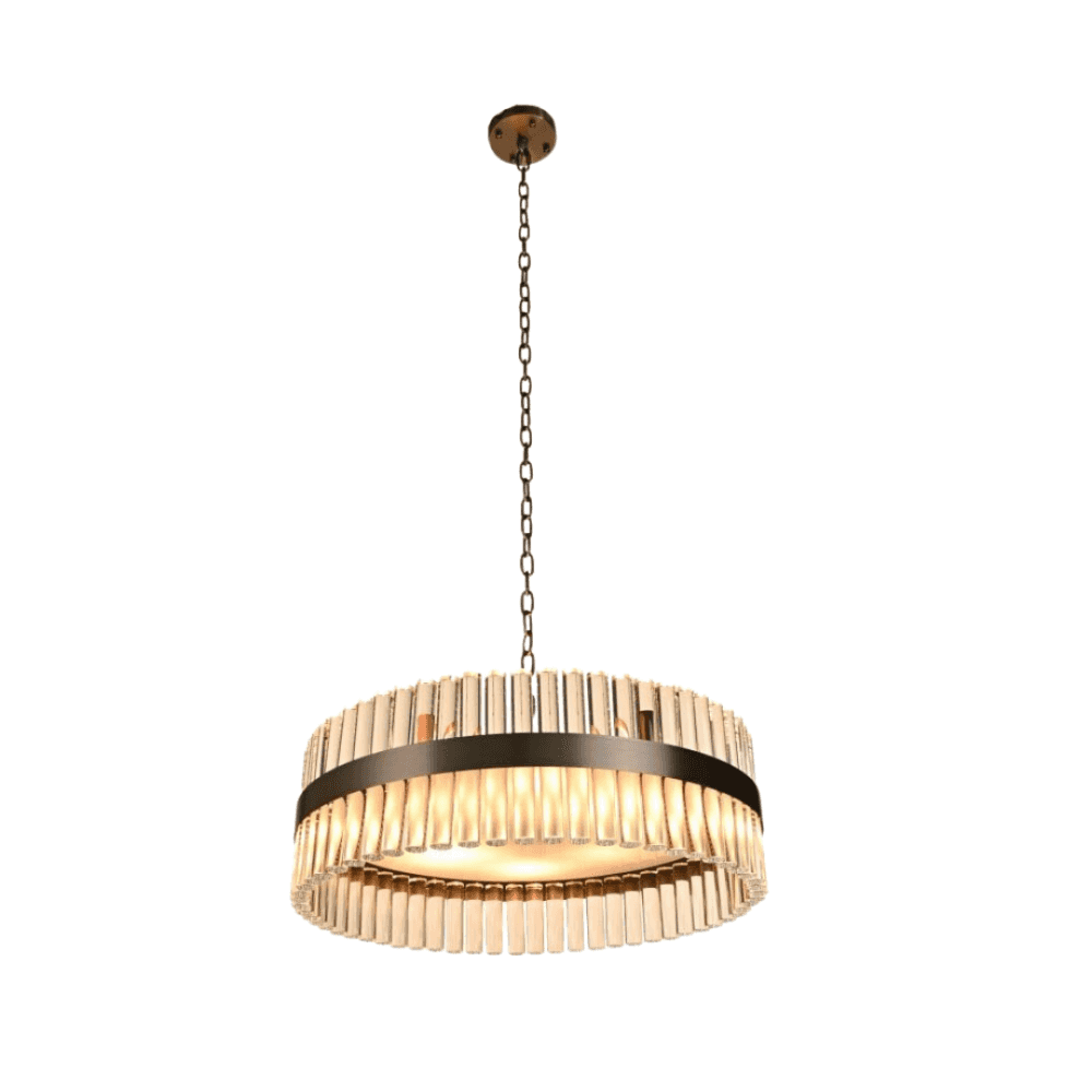 Lampadario in Tubo di Lucite Bronzo Londra
