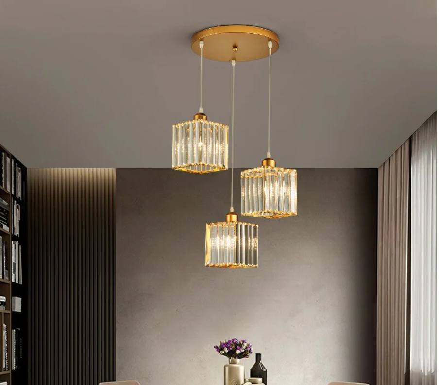 Vina Moderno Cluster Lampadario in Vetro, Nero/Oro
