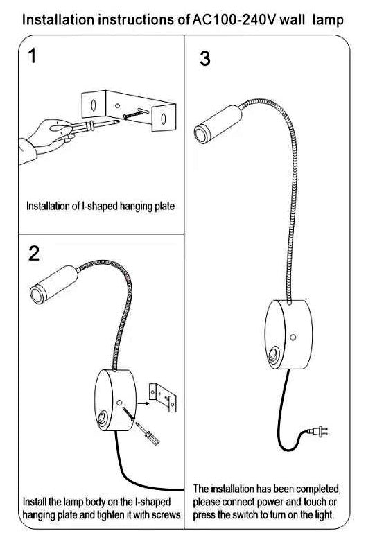 Lampada da parete LED rotante semplice e moderna