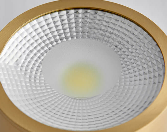 Faretto LED Moderno in Ottone Cilindrico da Soffitto