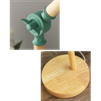 Lampada da Tavolo a 1 Luce con Base in Legno e Ombrello Semicircolare in Ferro Nordic Contemporaneo per Studio