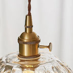 Lampada a Sospensione in Vetro e Ottone Ambra Nordico