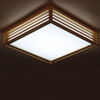 Lampada da soffitto LED quadrata in legno massello nordico stile giapponese