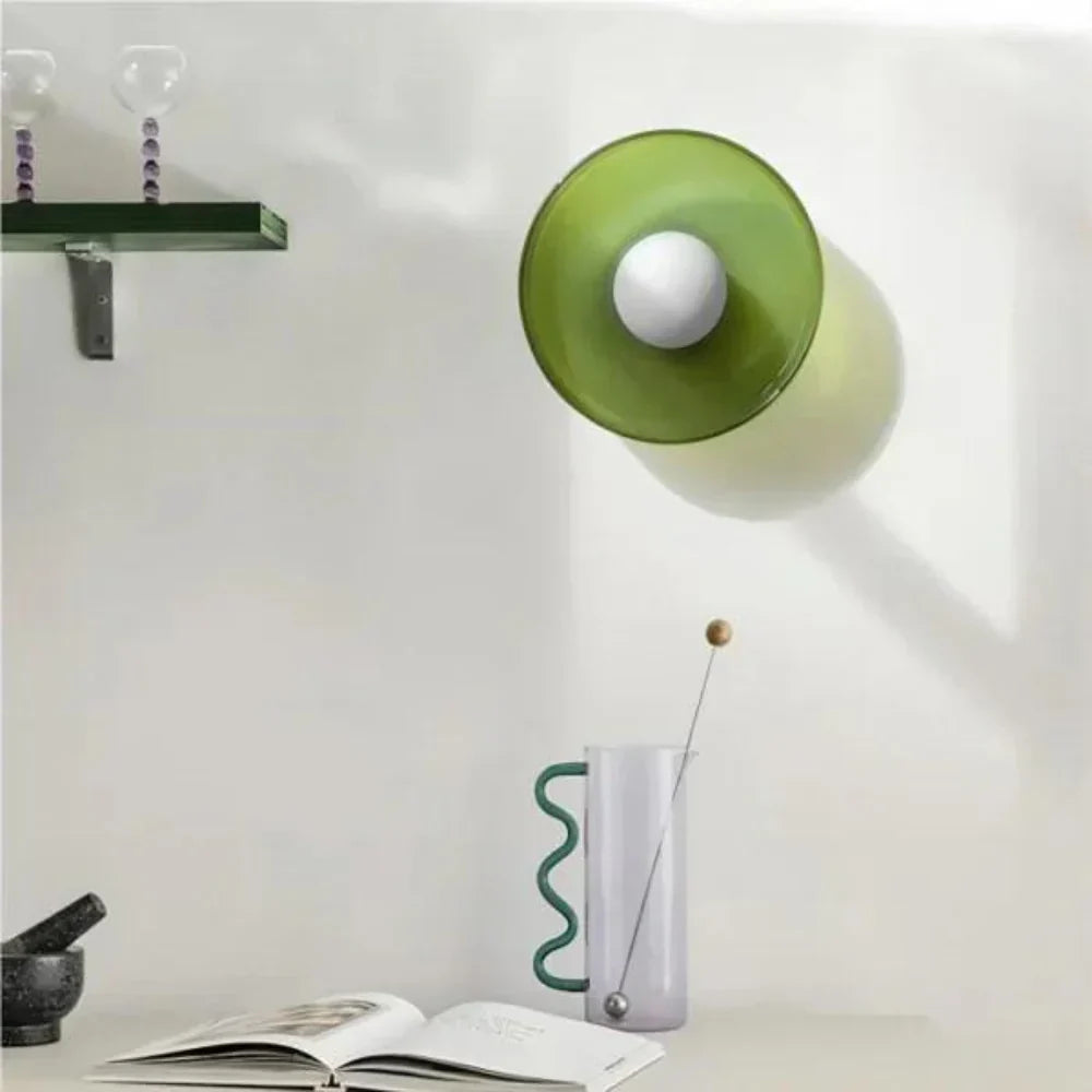 Luce a Disco in Vetro Nordico per Parete e Soffitto LED 1-luce