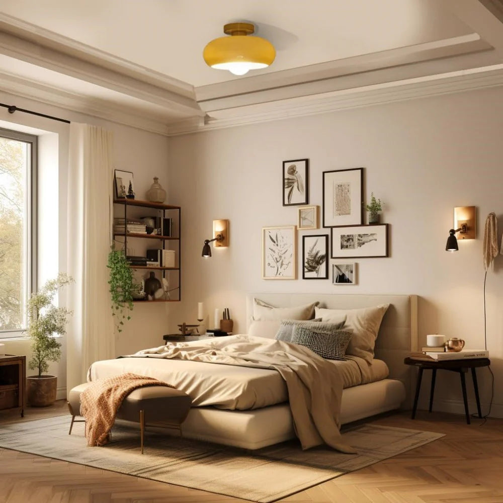 Lampada da soffitto in vetro rotonda classica