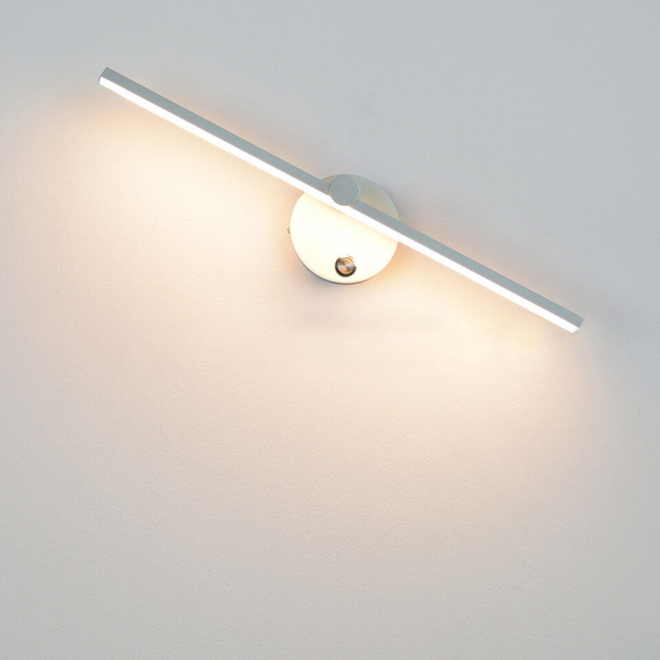 Lampada da parete a LED con specchio in alluminio lungo, stile minimalista nordico
