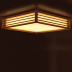 Lampada da soffitto LED quadrata in legno massello nordico stile giapponese