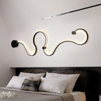 Lampada da Parete Curva LED Moderna in Alluminio a Forma di Serpente con 1 Luce